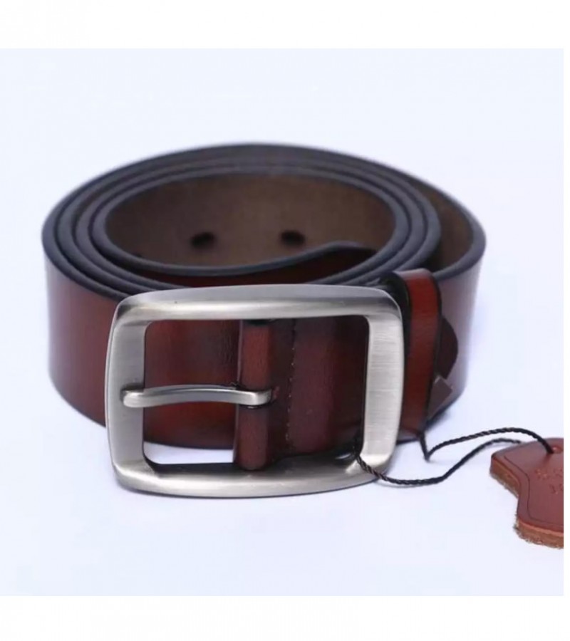 Antique brown leather belt for men and women