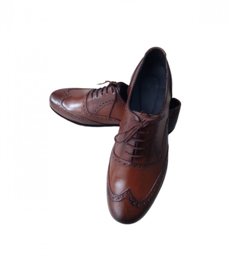 Brown pure leather royal oxford shoe - For men