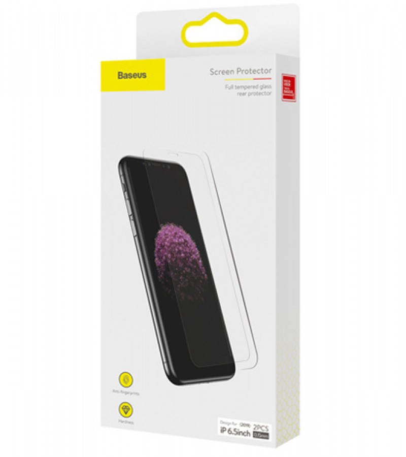 Baseus 0.15mm Full-glass Tempered Glass Film 2pcspack+Pasting Artifact  6.5inch 2019 Transparent