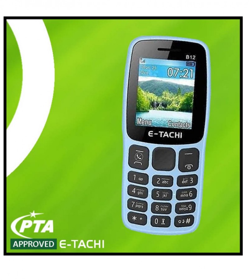 E Tachi B12 Feature Phone (Without Camera) Torch Dual SIM 1200 mAh Battery