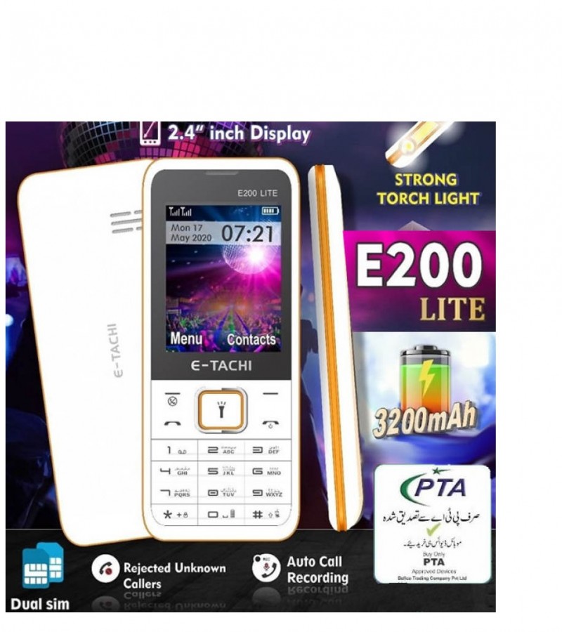 E Tachi E200 Lite Phone (Without Camera) HUGE Battery 3200 mAh