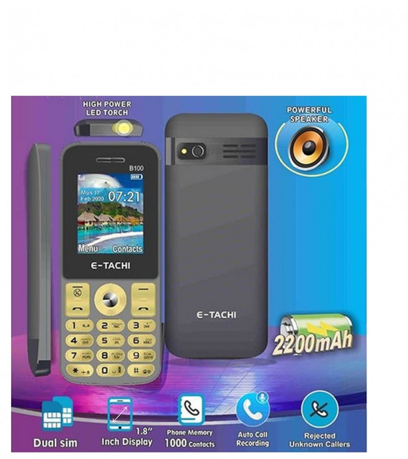 ETachi B100 Mobile Phone - 2200 mAh BIG Battery - 1.8" Display
