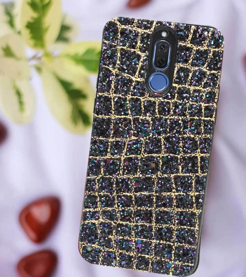 Glittery Golden Black Case For Mate 10 Lite