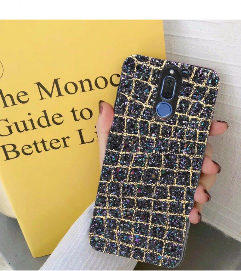 Glittery Golden Black Case For Mate 10 Lite