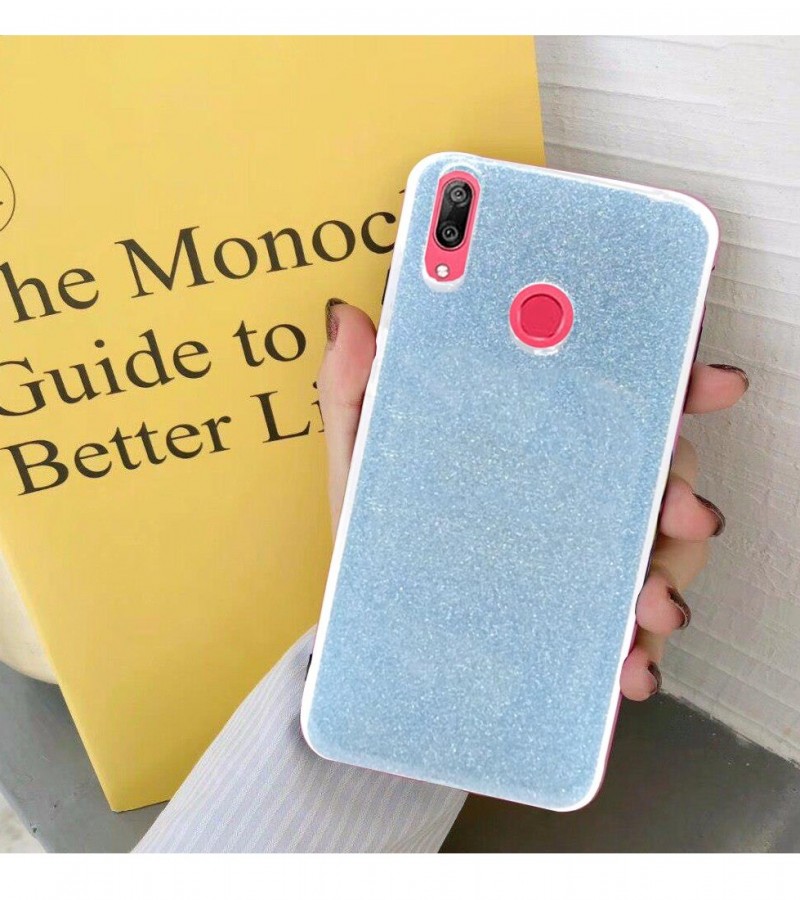 Glittery Light Grey Cover For Y7 Prime 2019