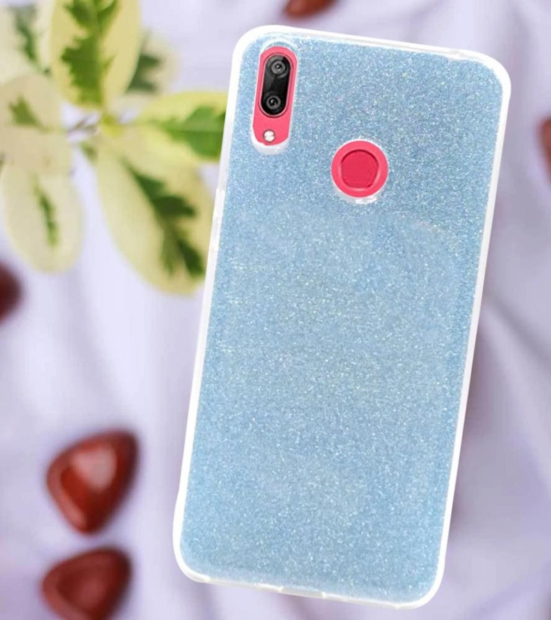 Glittery Light Grey Cover For Y7 Prime 2019