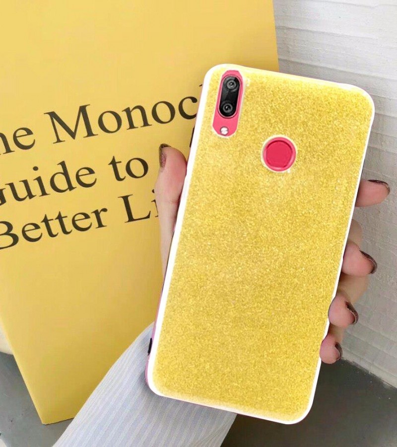 Glittery Yellow Cover For Y7 Prime 2019
