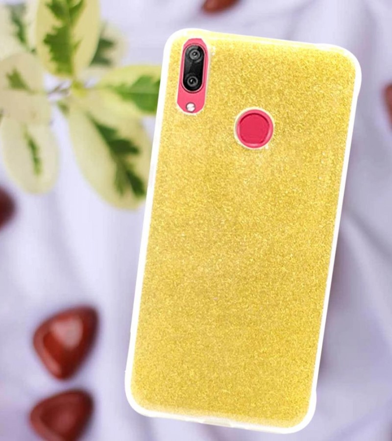 Glittery Yellow Cover For Y7 Prime 2019