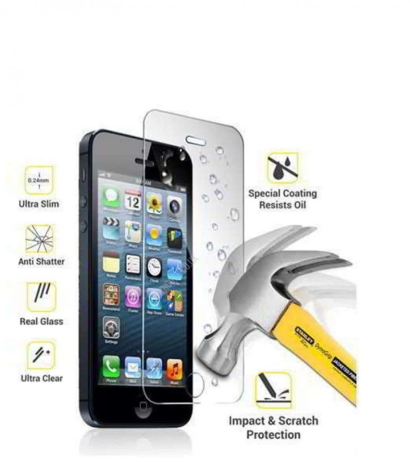 Iphone 5 / 5s - 2.5D Plain & Polished - Protective Tempered Glass