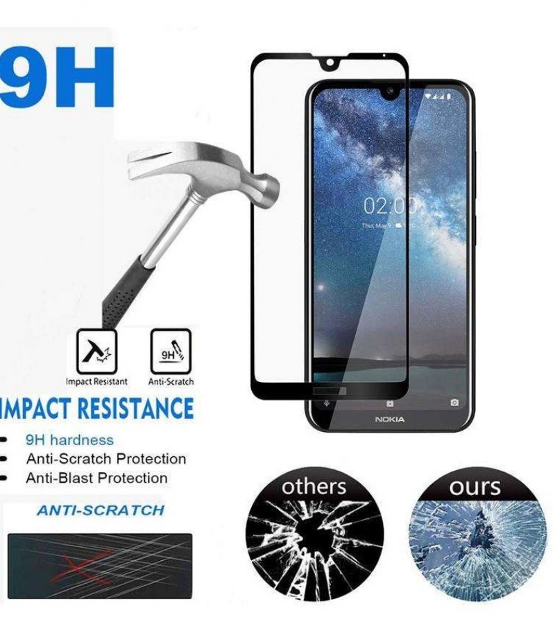 Nokia 2.2 - 5D - Full Glue - Full coverage - Edge to Edge - Protective Tempered Glass