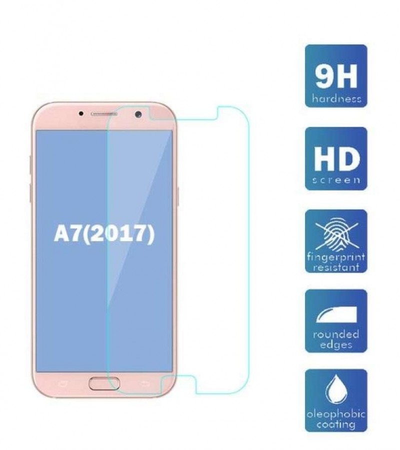 Samsung Galaxy A7 2017 - (A720) - 2.5D Plain & Polished - Protective Tempered Glass