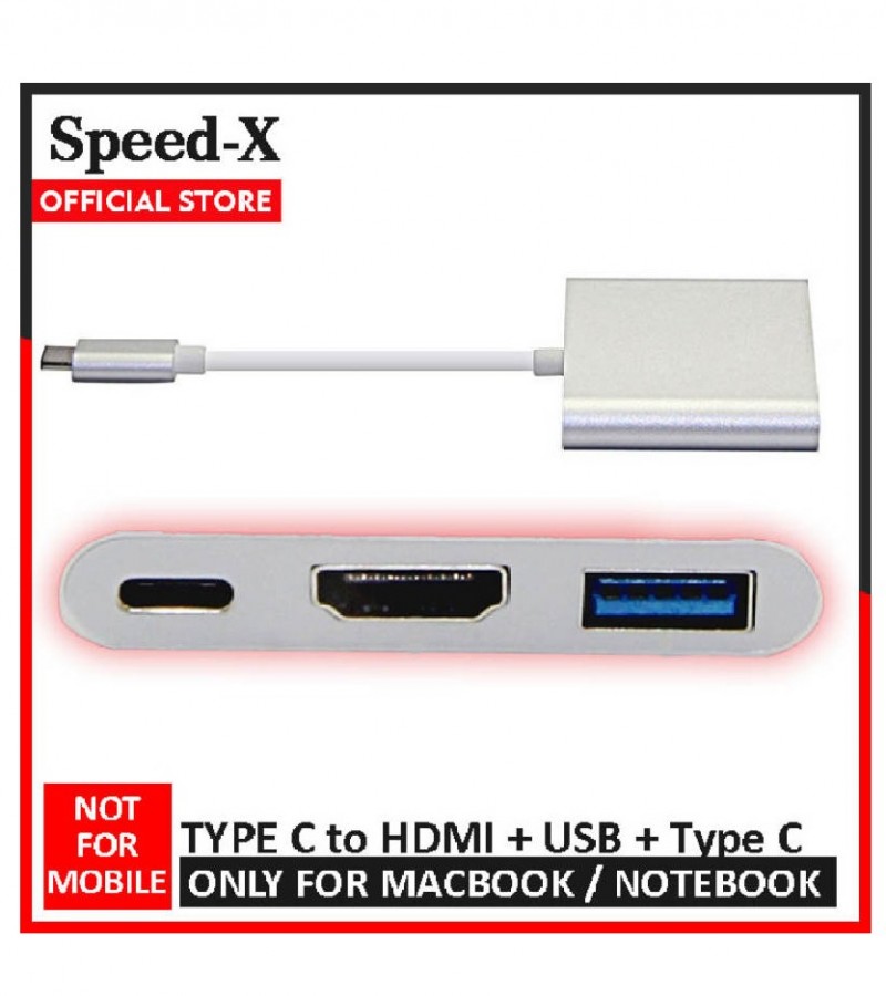 Speed X Type C to HDMI + USB + Type C Female Converter / Adapter