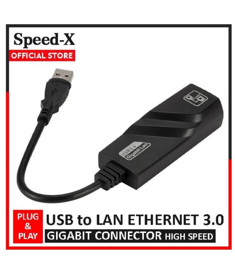 SpeedX USB to LAN Gigabit Adapter - 3.0 USB LAN Adapter Card Ethernet