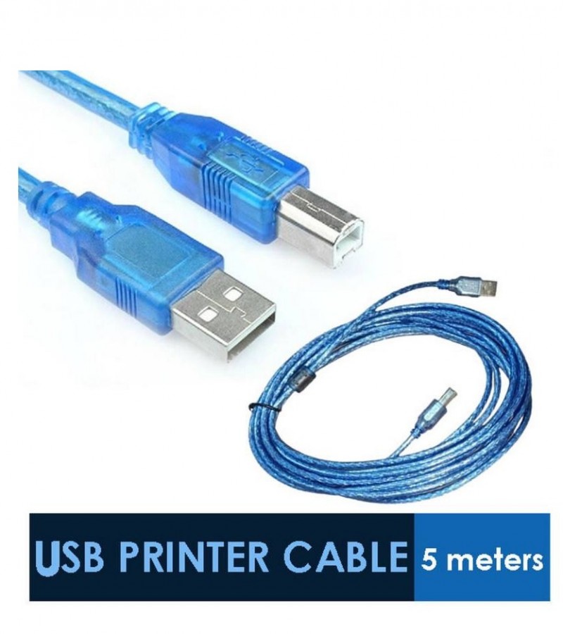 USB Printer Cable 5 meters - 16 feet Long Cable for Stand Printing