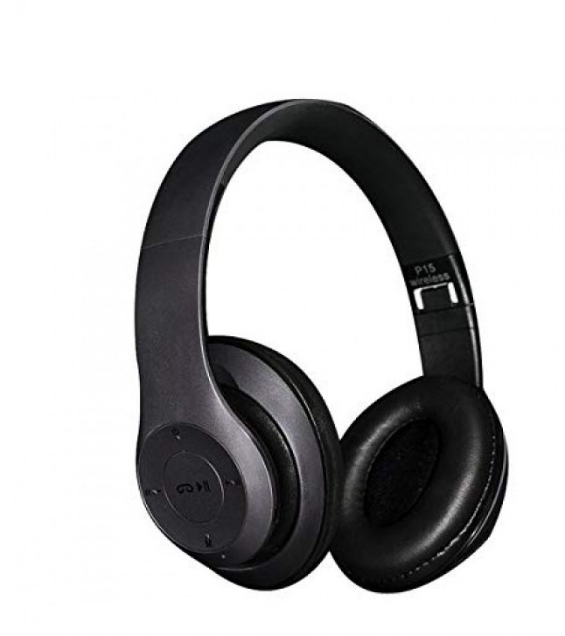 P15 - Wireless Bluetooth Over The Ear Super Bass Stereo Headphone - Black