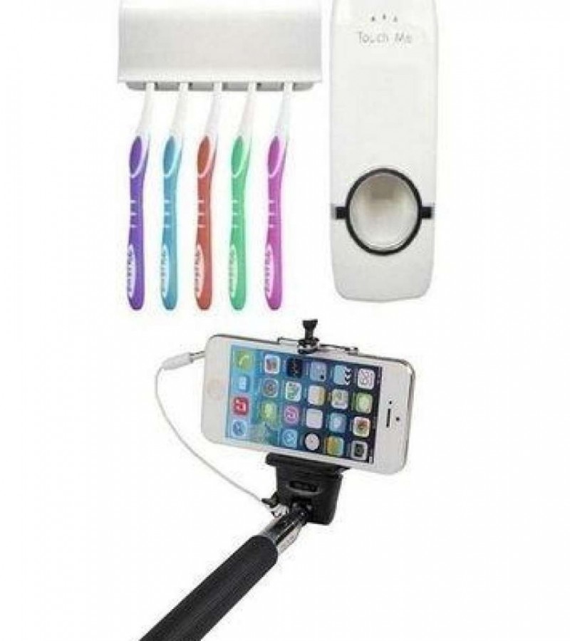 Pack Of 2 - Toothpaste Dispenser + Selfie Stick