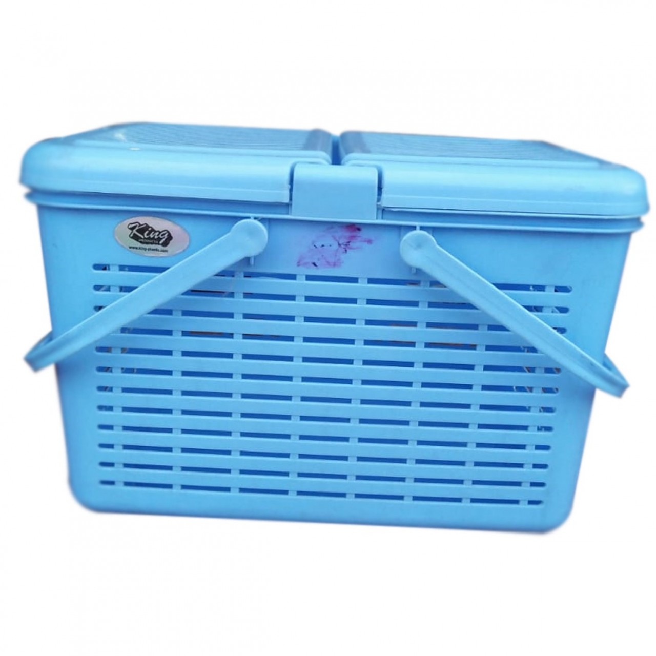 Plastic Storage Basket With Folding Lid For Laundry - Eco Friendly