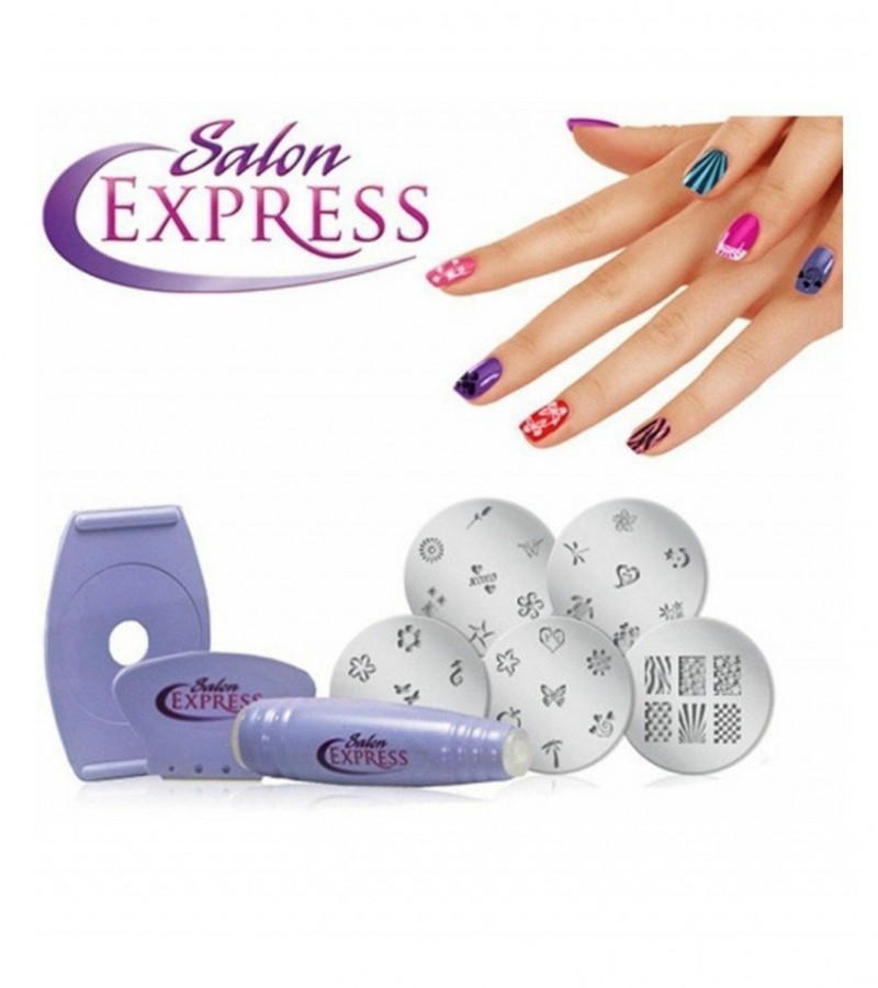 Professional Salon Express Nails Art DIY Stamping Polish Kit For Girls