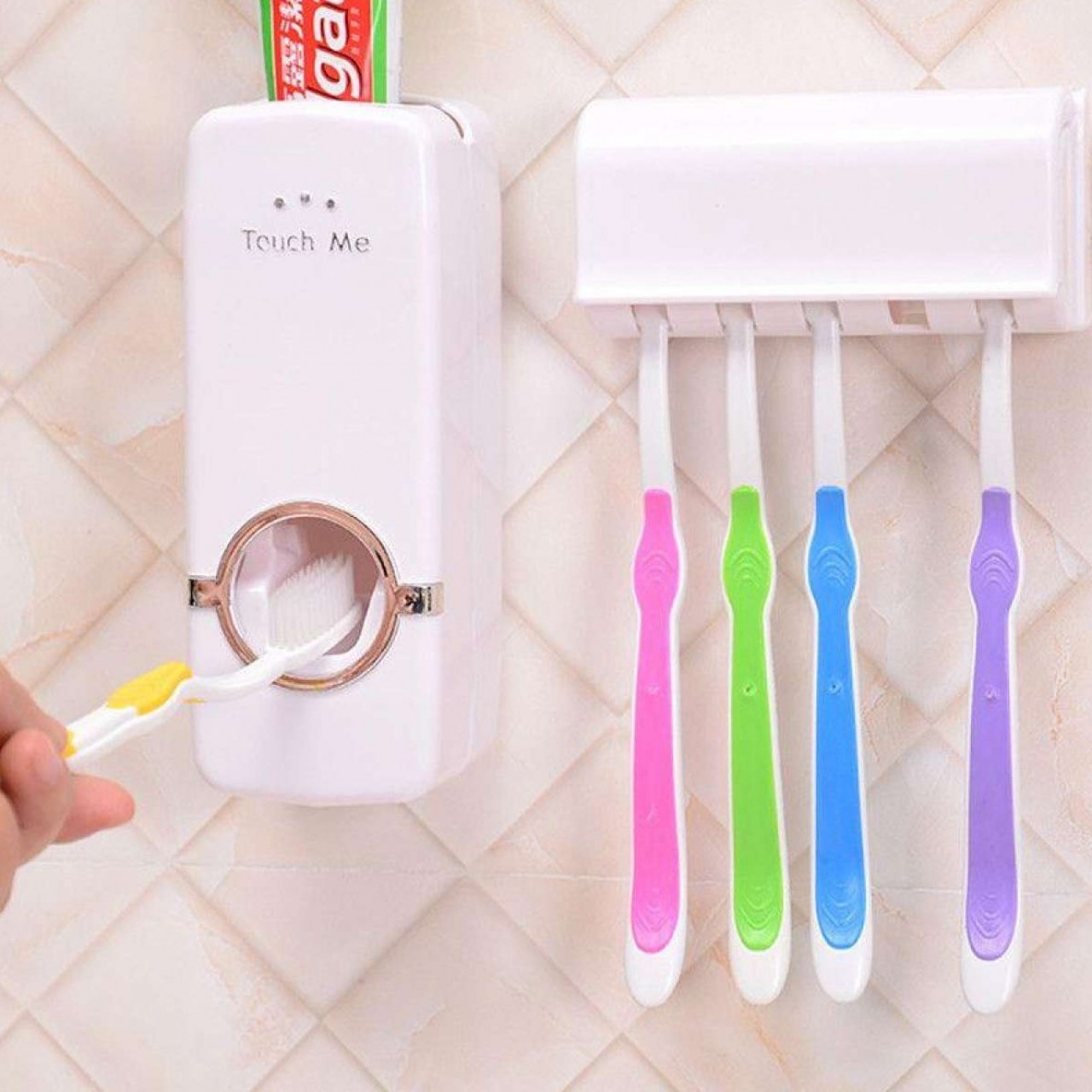Toothpaste Dispenser & With Tooth Brush Holder