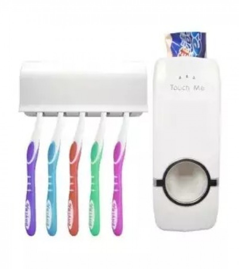 Toothpaste Dispenser with Tooth Brush Holder