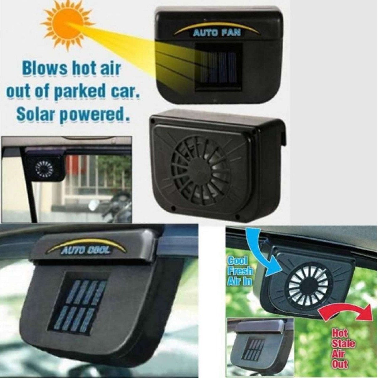 Solar Powered Car Fan Car Air Ventilation System Auto Cool Need No Batteries Sale Price Buy Online In Pakistan Faroshpk