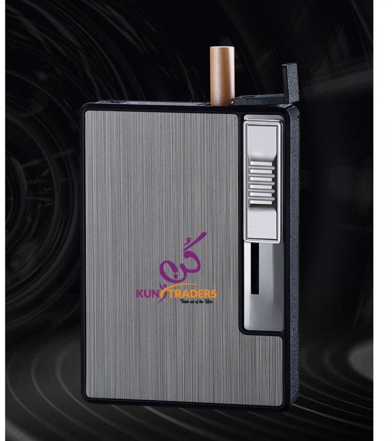 Automatic Cigarette Case With Windproof Lighter