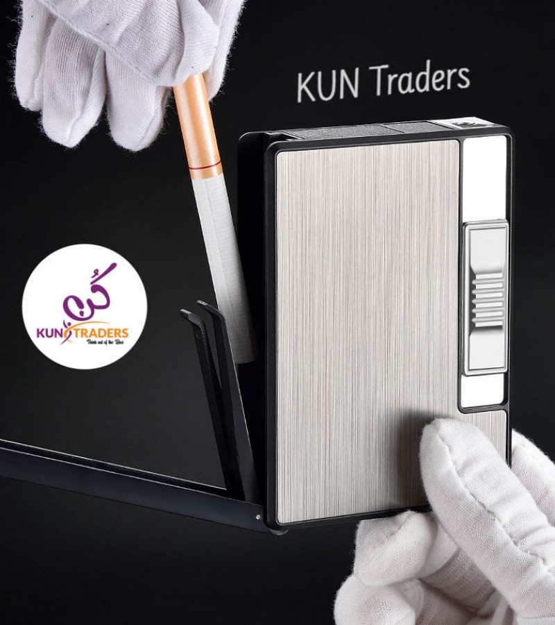 Automatic Cigarette Case With Windproof Lighter