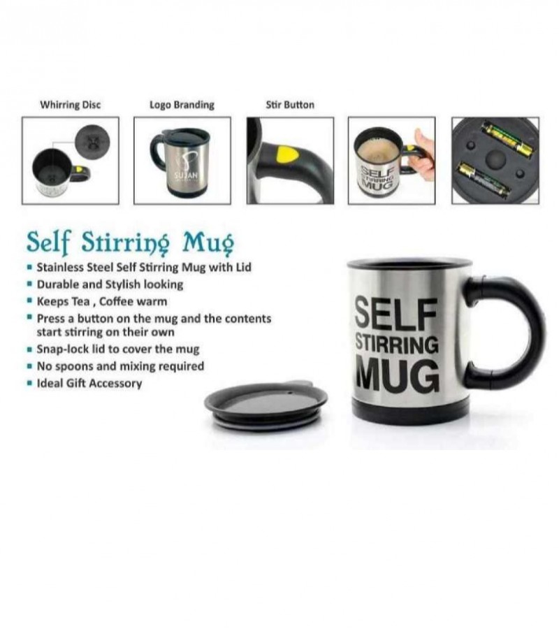 Automatic Stainless Coffee Mixing Cup Blender Self Stirring Mug
