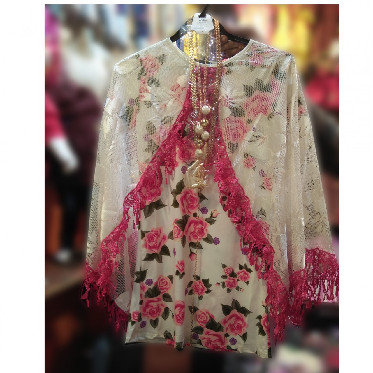 Elegant Long Top With Necklace For Girls - 5 to 13 Years