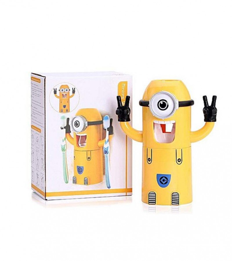Kids Cartoon Character toothpaste dispenser Squeezer Toothbrush
