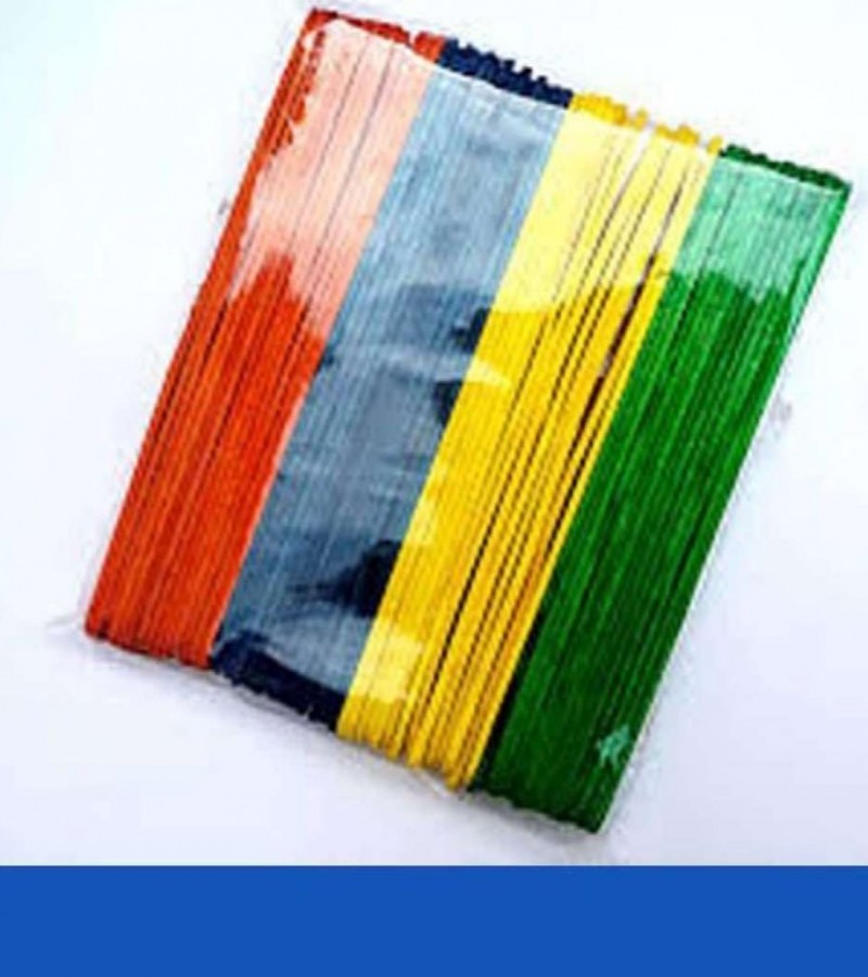 Large Color Ice Cream Sticks (Wooden) For Art And Craft Work Pack Of 150 Sticks
