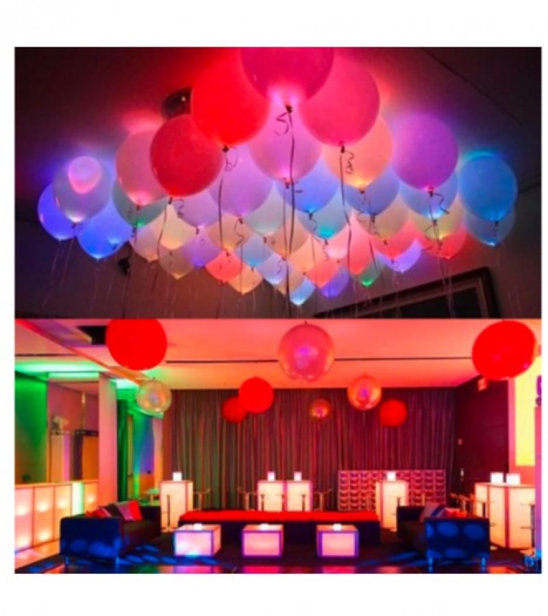 LED Light Up Glowing Balloons baloon led Glow in the Party Decoration Wedding Birthday - Pack of 5