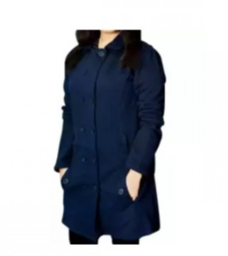 Navy Blue Trench Coat For Her