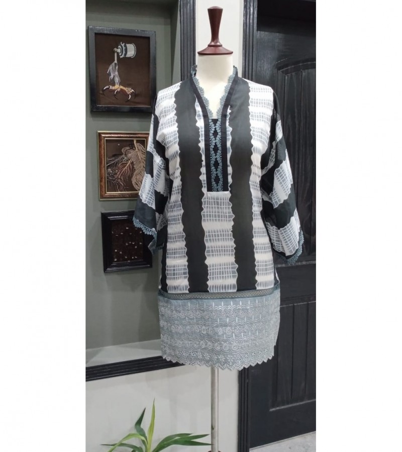Rohtas Cotton silk fabric With high quality stitching Shiffly ebmrodiery patch And use of laces