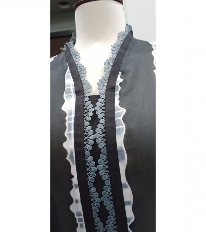 Rohtas Cotton silk fabric With high quality stitching Shiffly ebmrodiery patch And use of laces
