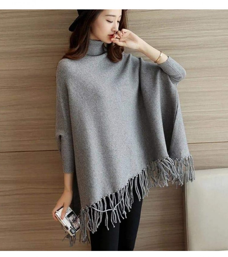 Stylish Plain Poncho for Women