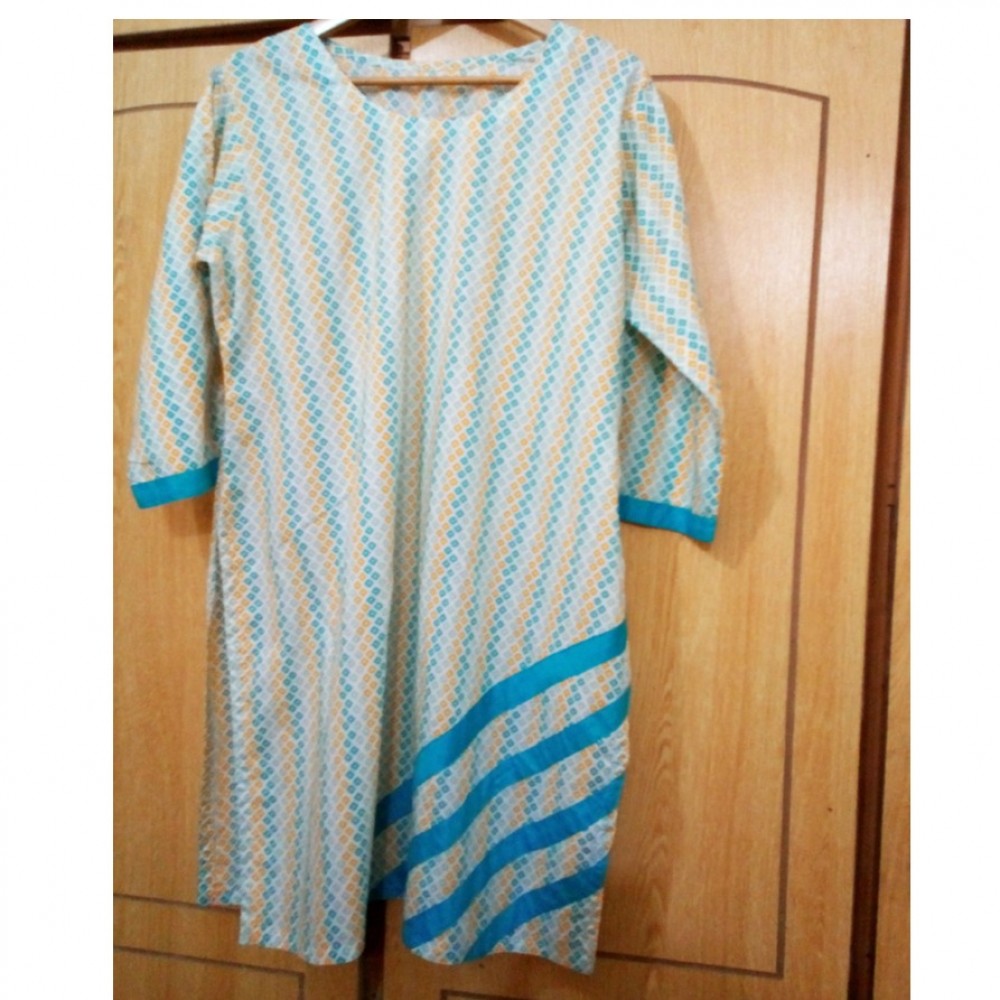 Summer Lawn 2Pcs Women Suit- Sky Blue Stitched  - 01