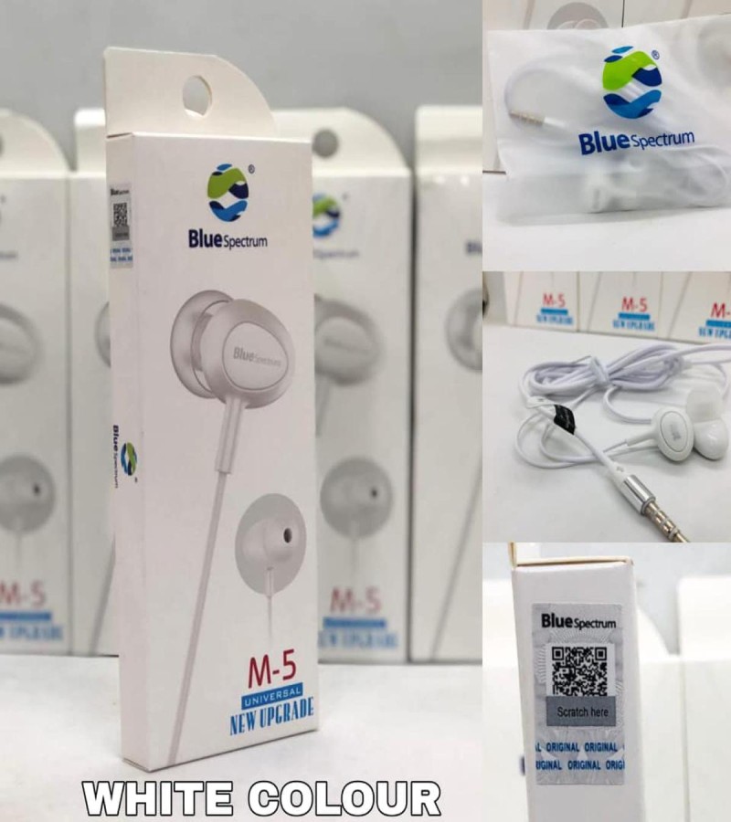 100% Original Blue Spectrum M5 Handsfree Handfree In-Ear