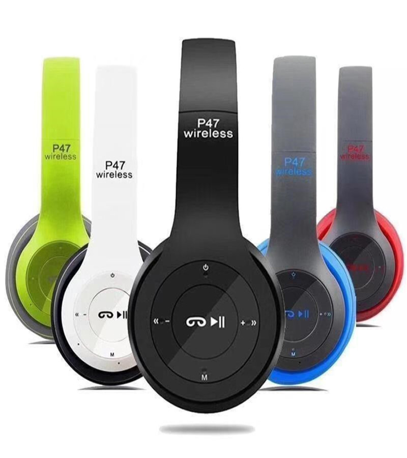 Foldable P47 Wireless Headphones with Mic for Gaming Low Price Sale price Buy online in Pakistan Farosh.pk