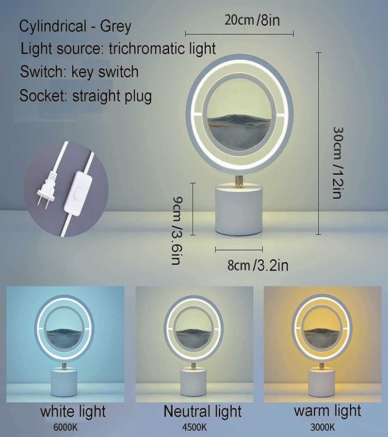 Hourglass Night Light Home Decoration Quicksand Painting Round Glass Craft Quicksand Light Creative Ornament Night Light XY-888 table lamp desk lamp