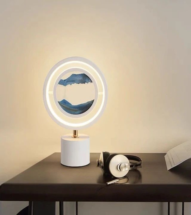 Hourglass Night Light Home Decoration Quicksand Painting Round Glass Craft Quicksand Light Creative Ornament Night Light XY-888 table lamp desk lamp