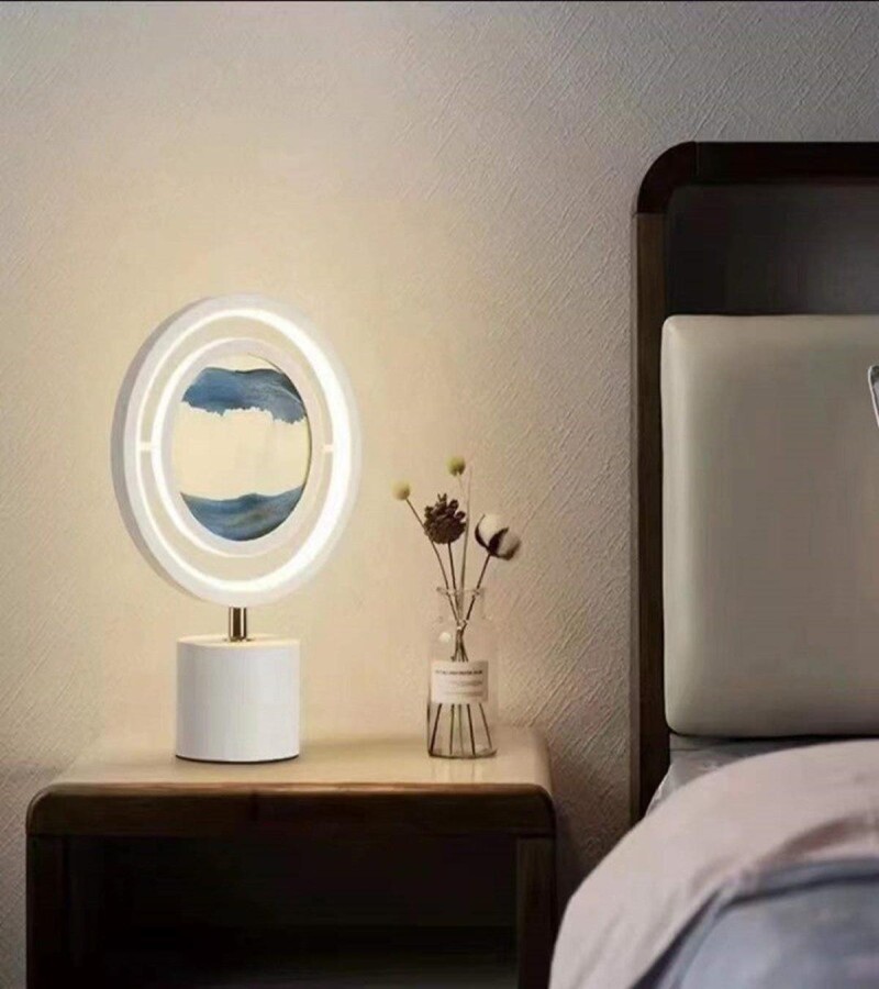 Hourglass Night Light Home Decoration Quicksand Painting Round Glass Craft Quicksand Light Creative Ornament Night Light XY-888 table lamp desk lamp