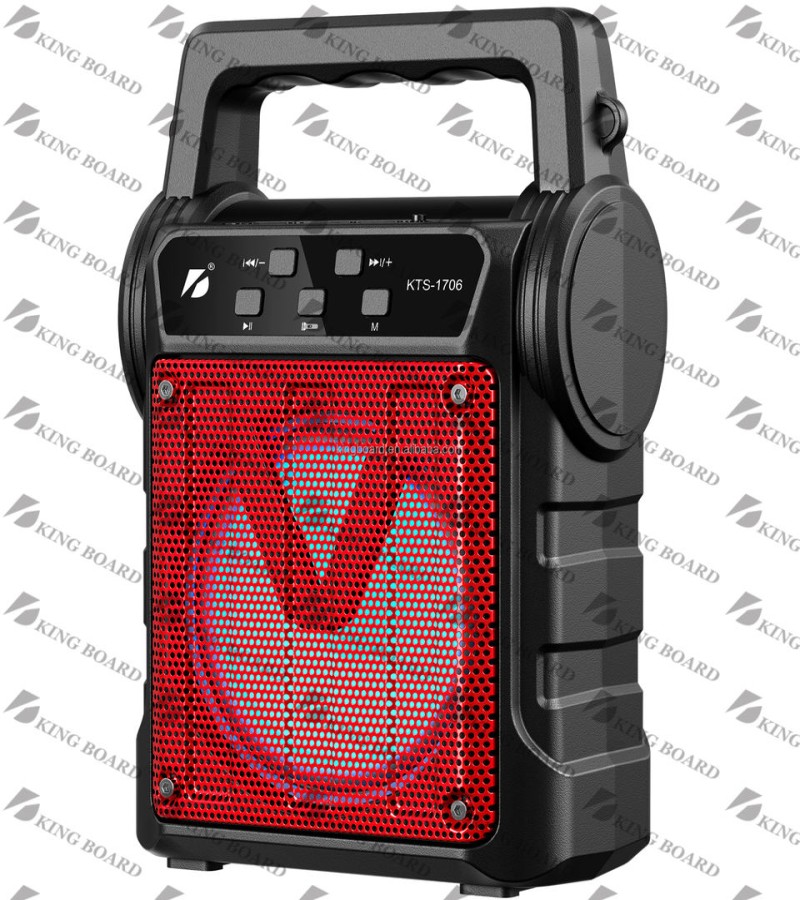 Kts-1706 Solar bluetooth speaker wireless portable outdoor speaker 4 inch with torch light FM radio USB , Memory Card TWF mp3 music player