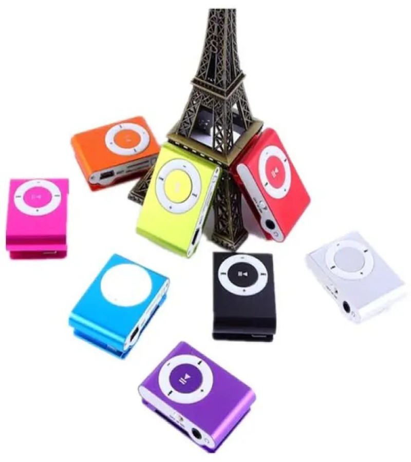 Mini MP3 Player / MP4 Player / Portable Music Player / Shuffle, Memory Card Supported upto 8GB & Rechargeable with Free Hands Free and Charging Cable