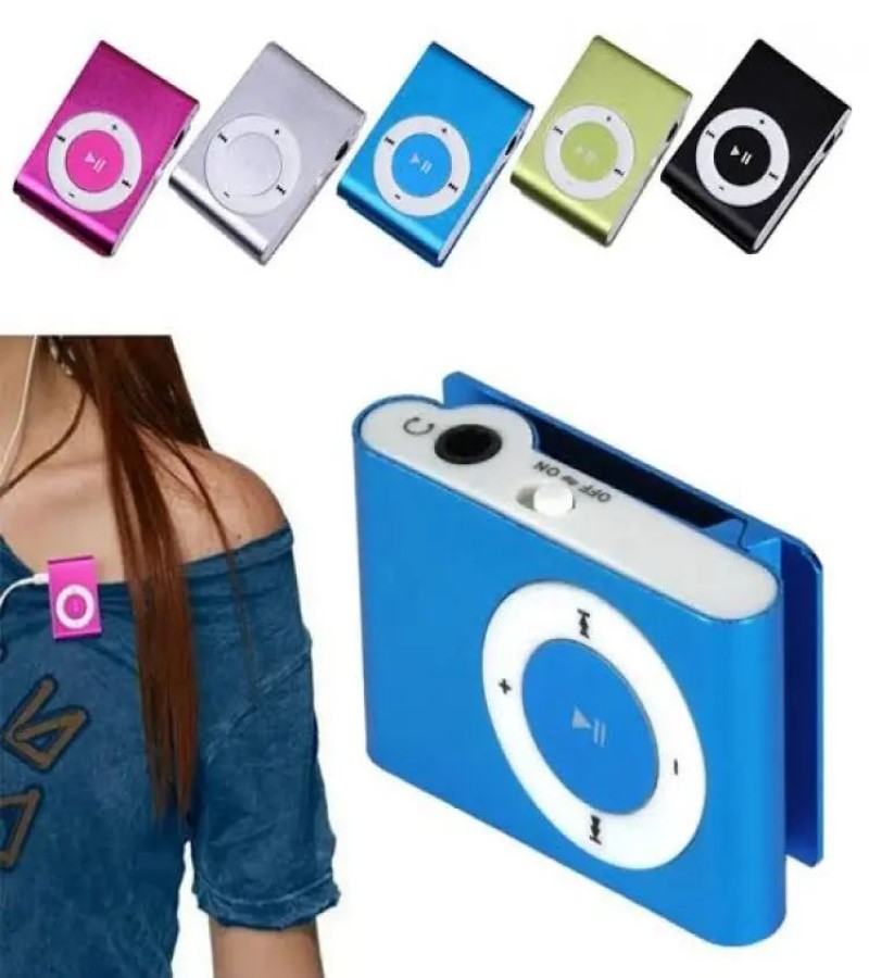 Mini MP3 Player / MP4 Player / Portable Music Player / Shuffle, Memory Card Supported upto 8GB & Rechargeable with Free Hands Free and Charging Cable