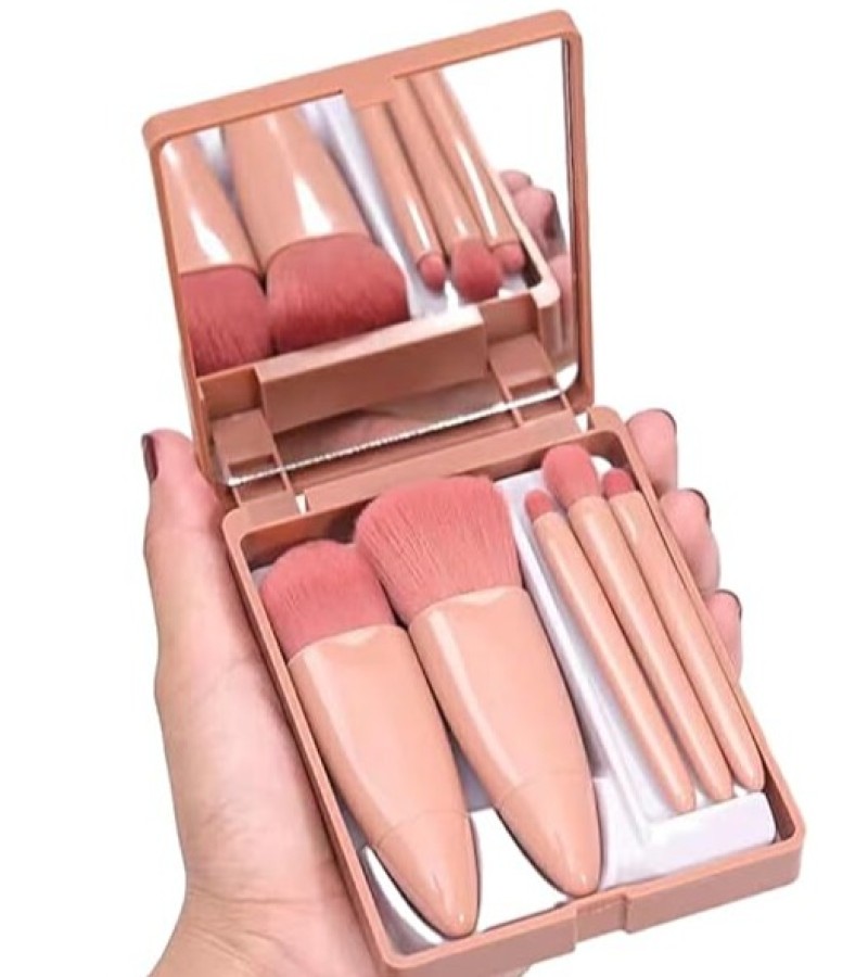 5pcs Complete Travel Makeup\cosmetic Brush Set with Mirror