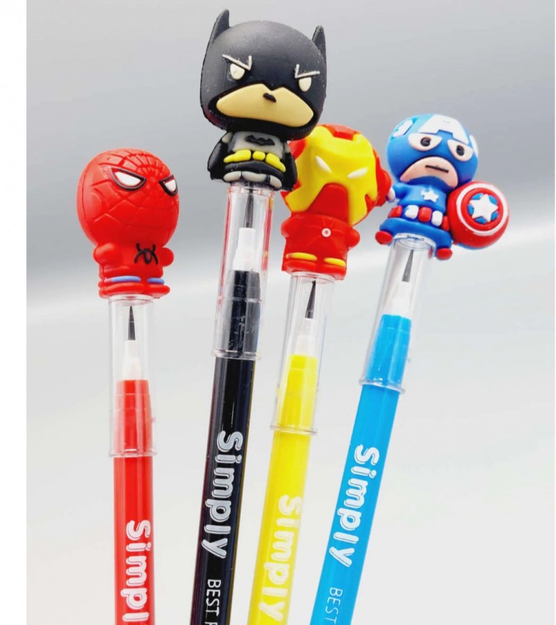 Birthday Party Presents Astro Pouch, Sharpener, Miniature Eraser With Superhero Fancy Pencil