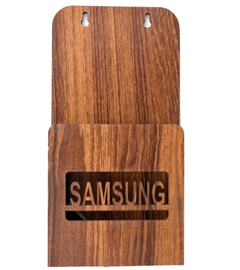 Buy 1 Wooden Wall Mount Mobile Stand Charging Phone Hanger and get 1 mobile holder Free
