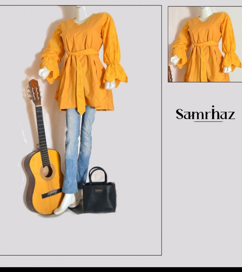 Silaibunnai stylish Kurtis for girls & women yellow color with free gift