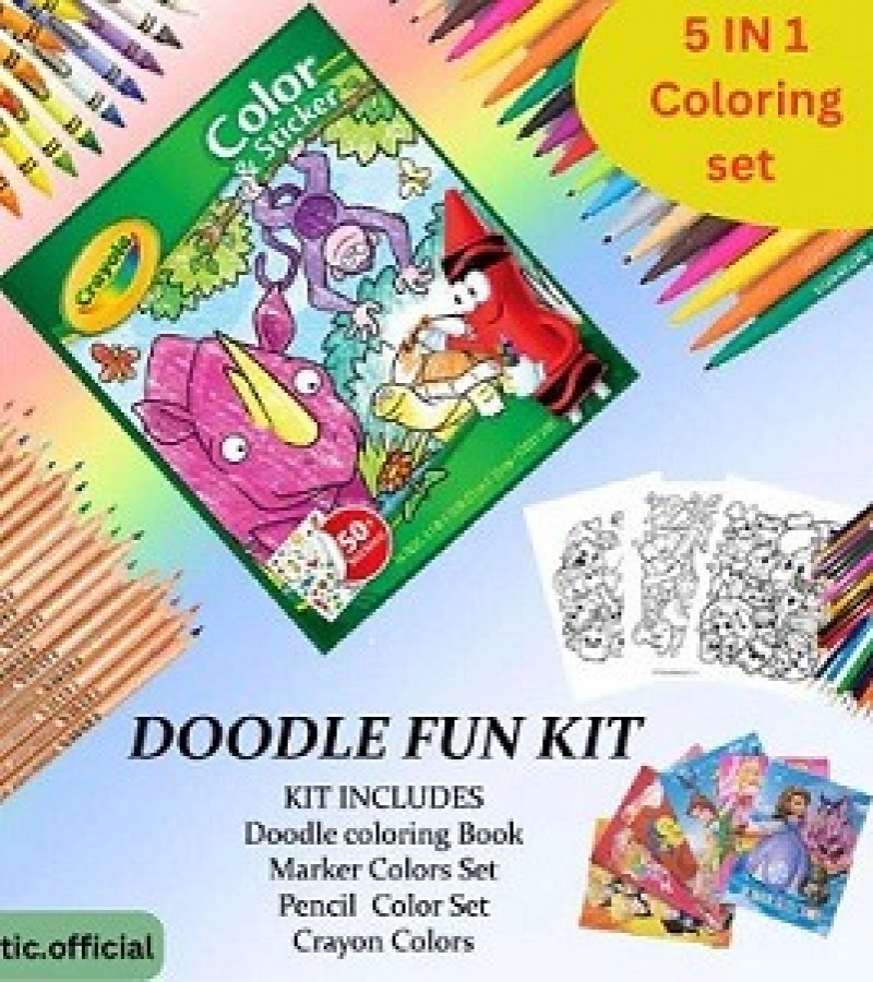 Doodle Coloring Hobby set 5 in 1 coloring For Fun Box For Kids